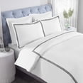 thumbnail image 1 of Superior Brandon Embroidered Cotton Duvet Cover Set, Full/Queen, White/Black, 1 of 11