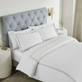thumbnail image 1 of Superior Brandon Embroidered Cotton Duvet Cover Set, Full/Queen, White/Silver, 1 of 11