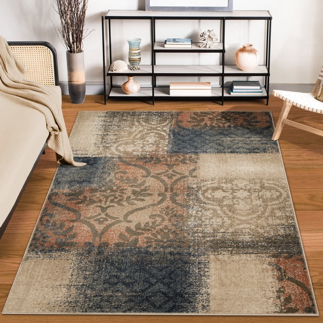 Superior Bristol 8' x 10' Indoor Area Rug, Damask Rugs for Living Room ...