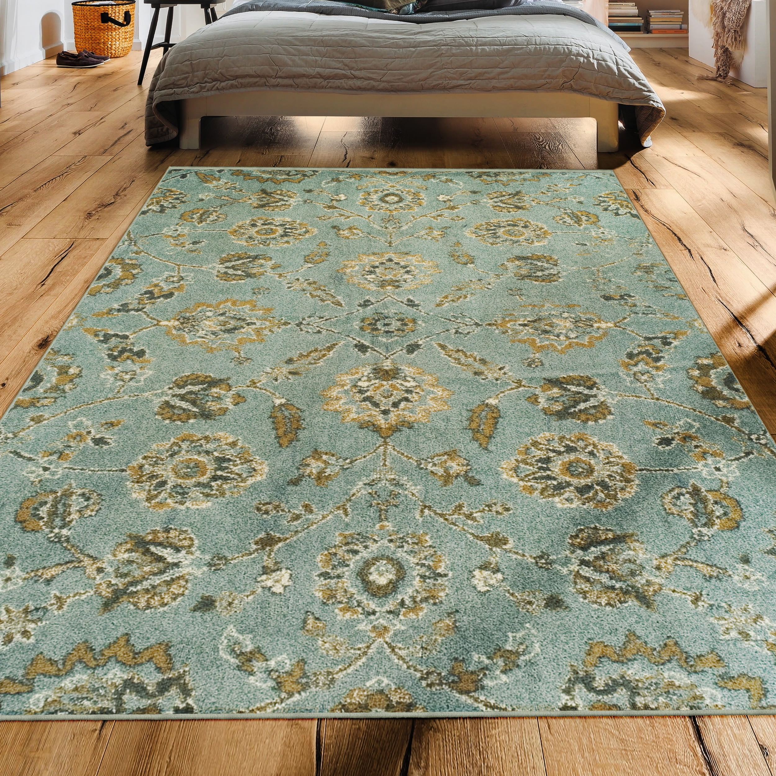 Superior Brookshire Floral Rustic Indoor Area Rug, Blue, 8' x 10