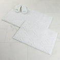 thumbnail image 1 of Superior Brou Geometric Diamond Washable Bath Rug, Set of 2, Medium, White, 1 of 10