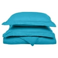 thumbnail image 1 of Superior Brushed Microfiber Solid Embroidered Wrinkle-Free Duvet Cover Set, Full/ Queen, Aqua, 1 of 2