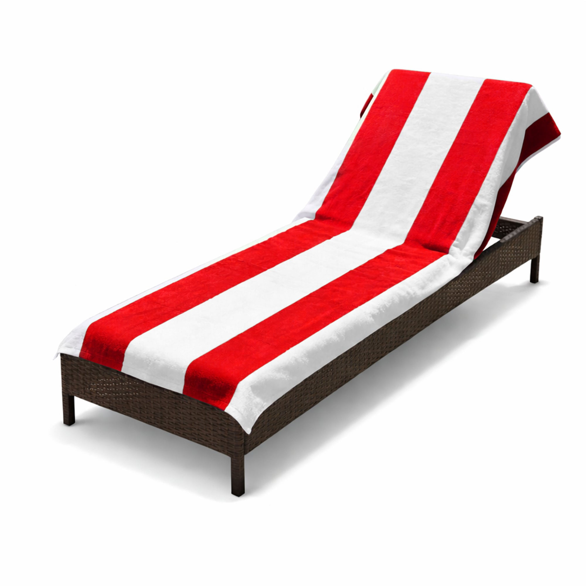 Cotton Green Stripe Standard Size Chaise Lounge Chair Cover by Superior