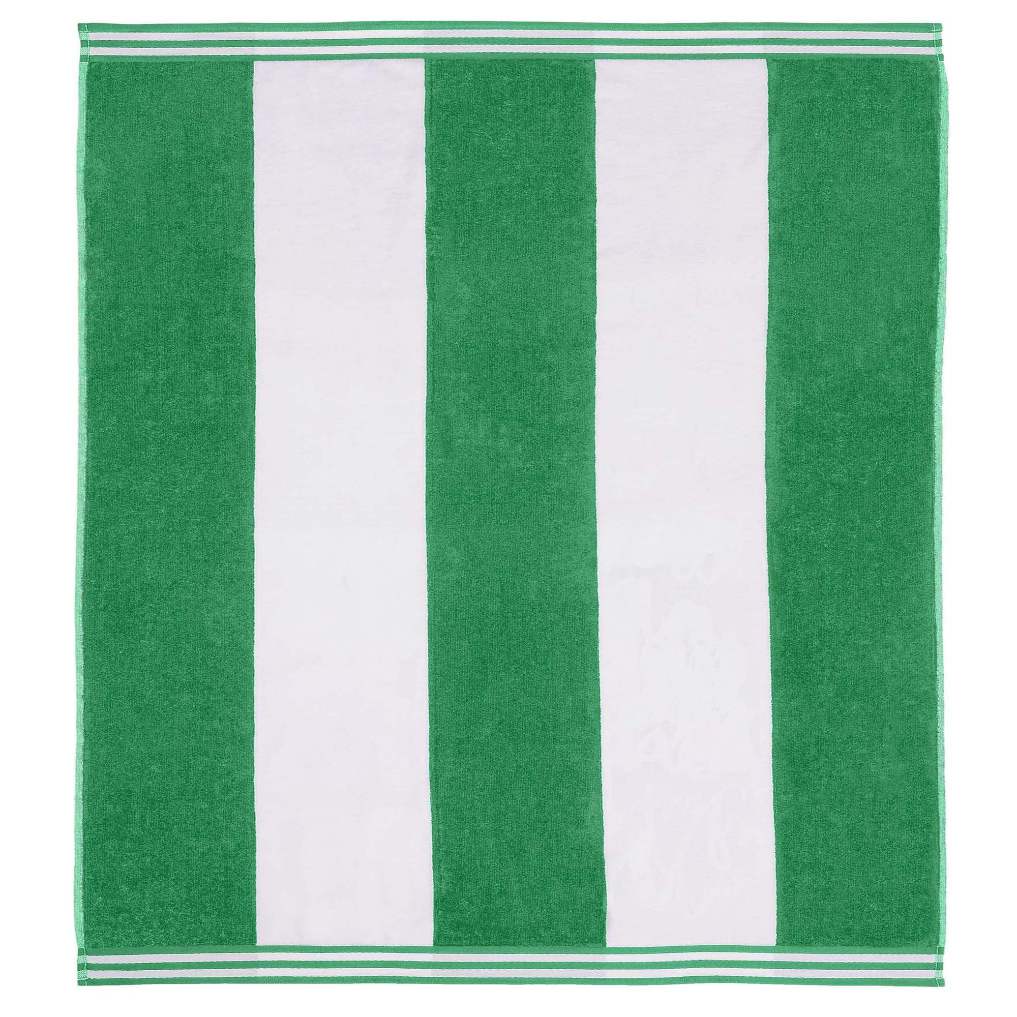 Superior Cabana Striped 1-Piece Oversized Cotton Beach Towel, Dark Green