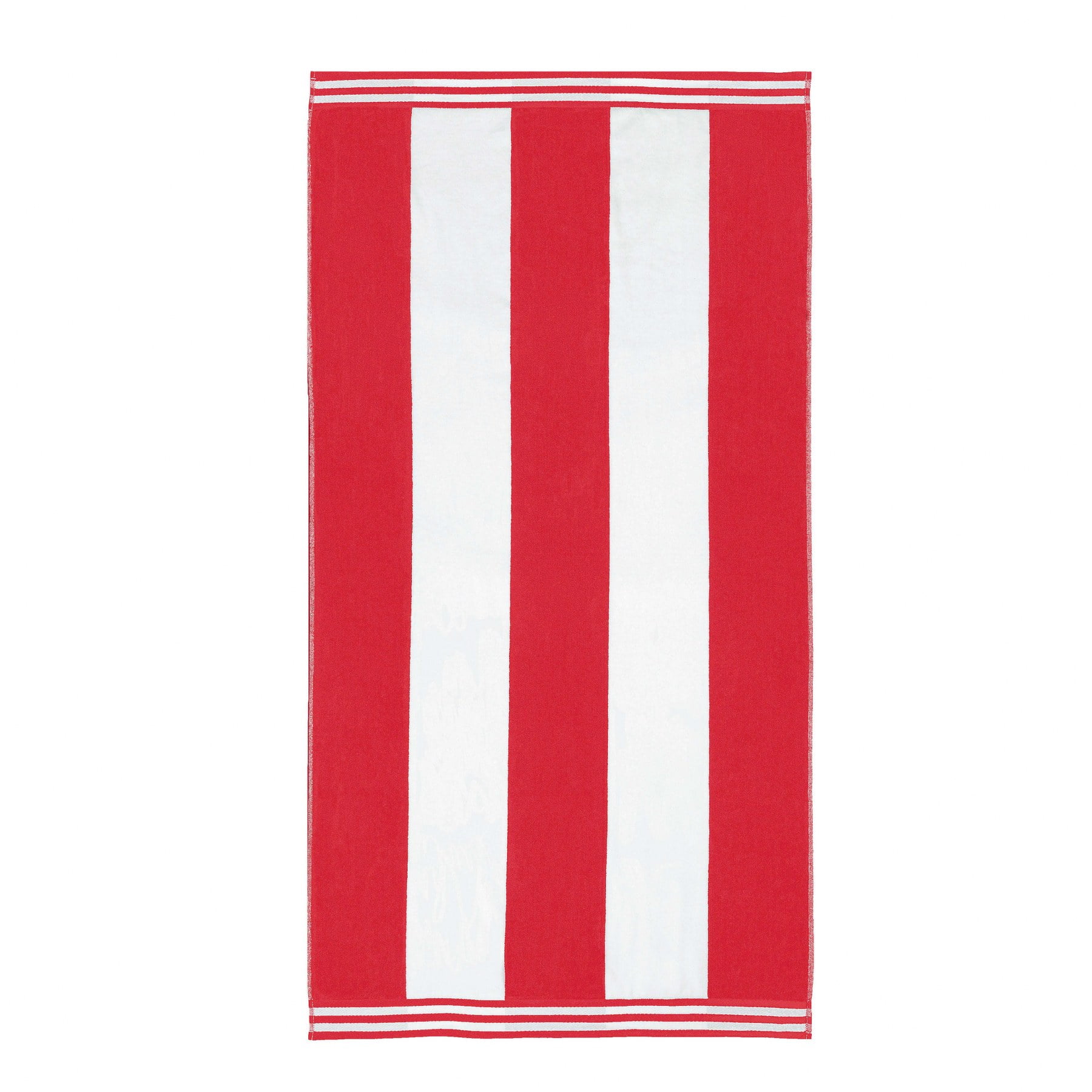 Superior Cabana Striped 1-Piece Oversized Cotton Beach Towel, Red