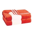 thumbnail image 1 of Superior Cabana Striped 2-Piece Oversized Cotton Beach Towel Set, Coral, 1 of 8