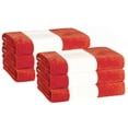 thumbnail image 1 of Superior Cabana Striped 6-Piece Oversized Cotton Beach Towel Set, Coral, 1 of 8