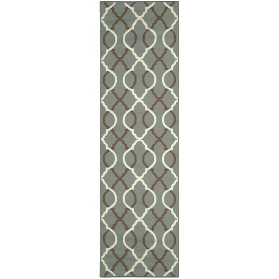 Superior Cadena Geometric Indoor Runner Area Rug, Blue, 2' 7" x 8'
