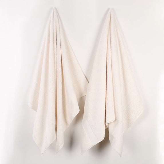 Superior Oregon Organic Cotton Solid Bath Sheet, Set of 2, Ivory