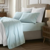 Superior Carmen 100% Cotton Relaxed Wash Bed Sheet Set, King, Blue