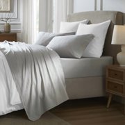 Superior Carmen 100% Cotton Relaxed Wash Bed Sheet Set, King, Silver