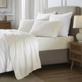 thumbnail image 1 of Superior Carmen 100% Cotton Relaxed Wash Bed Sheet Set, Queen, Ivory, 1 of 12