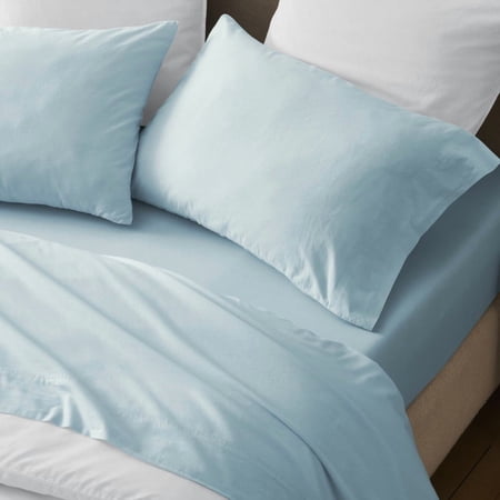 Superior Carmen 100% Cotton Relaxed Wash Pillowcases, Set of 2, King Size, Blue