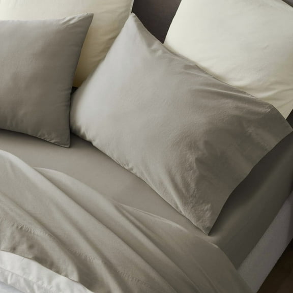 Superior Carmen 100% Cotton Relaxed Wash Pillowcases, Set of 2, King Size, Taupe