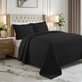 thumbnail image 1 of Superior Cascade Cotton Decorative Bedspread and Sham Set, Full, Black, 1 of 5