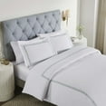thumbnail image 1 of Superior Chain Links Embroidered Cotton Duvet Cover Set, King/California King, White/Silver, 1 of 11