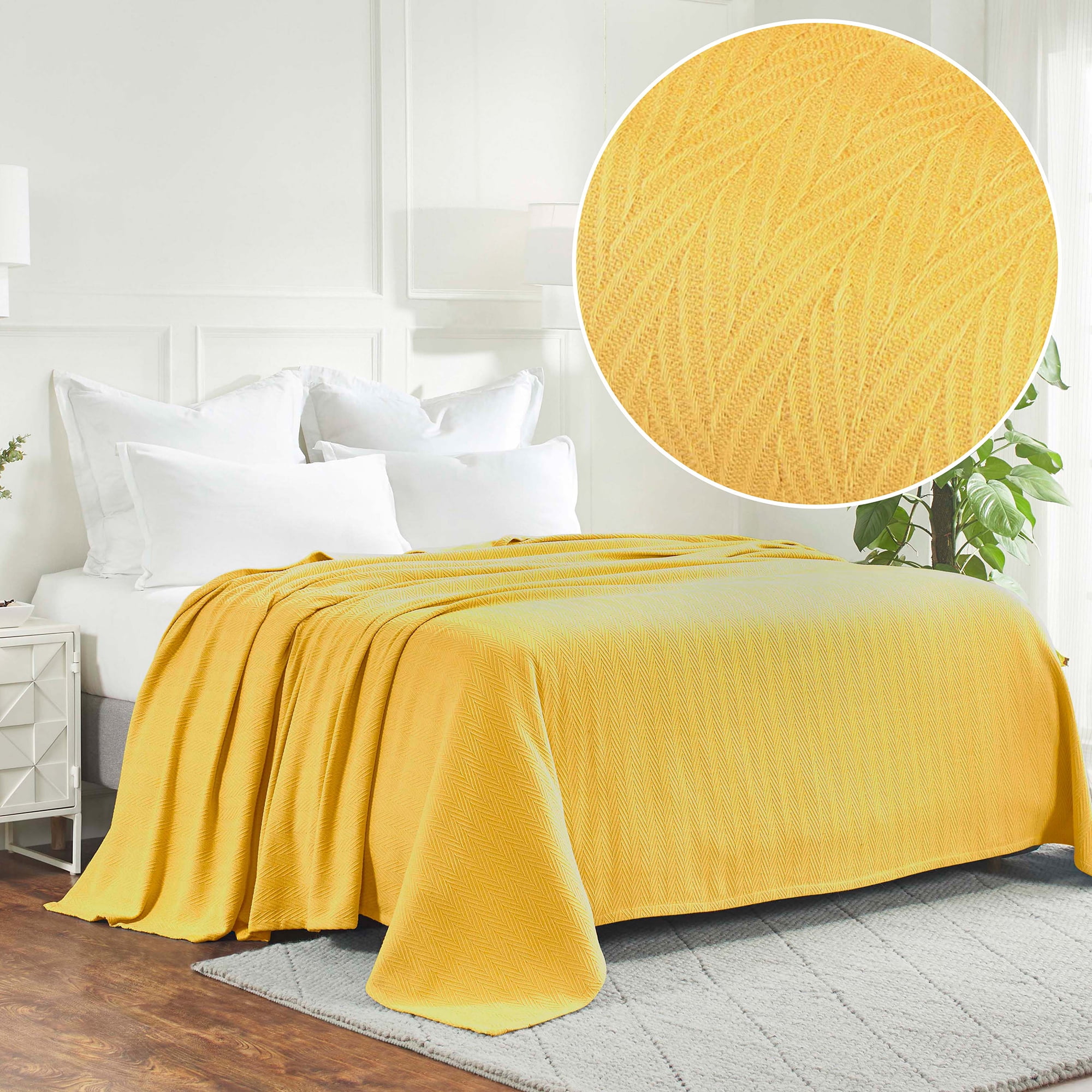 Superior Chevron All Season Cotton Blanket California King Gold Walmart