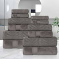 thumbnail image 1 of Superior Chevron Zero Twist Cotton 12-Piece Towel Set, Charcoal, 1 of 11
