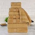 thumbnail image 1 of Superior Chevron 9-Piece Zero Twist Cotton Towel Set, Plush and Ulta Soft Towels, Gold, 1 of 10