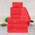 thumbnail image 1 of Superior Chevron Zero Twist Cotton 9-Piece Towel Set, Red, 1 of 11