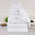 thumbnail image 1 of Superior Chevron Zero Twist Cotton 9-Piece Towel Set, White, 1 of 2