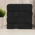 thumbnail image 1 of Superior Chevron Zero Twist Cotton Bath Towel Set of 4 , Black, 1 of 2