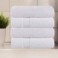 thumbnail image 1 of Superior Chevron Zero Twist Cotton Bath Towel Set of 4 , White, 1 of 2