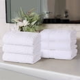 thumbnail image 1 of Superior Chevron 6-Piece Zero Twist Cotton Hand Towel Set, Plush and Ulta Soft Towels, White, 1 of 11
