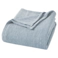 thumbnail image 1 of Superior Chrisney Chevron Cotton Blanket, California King, Blue, 1 of 10