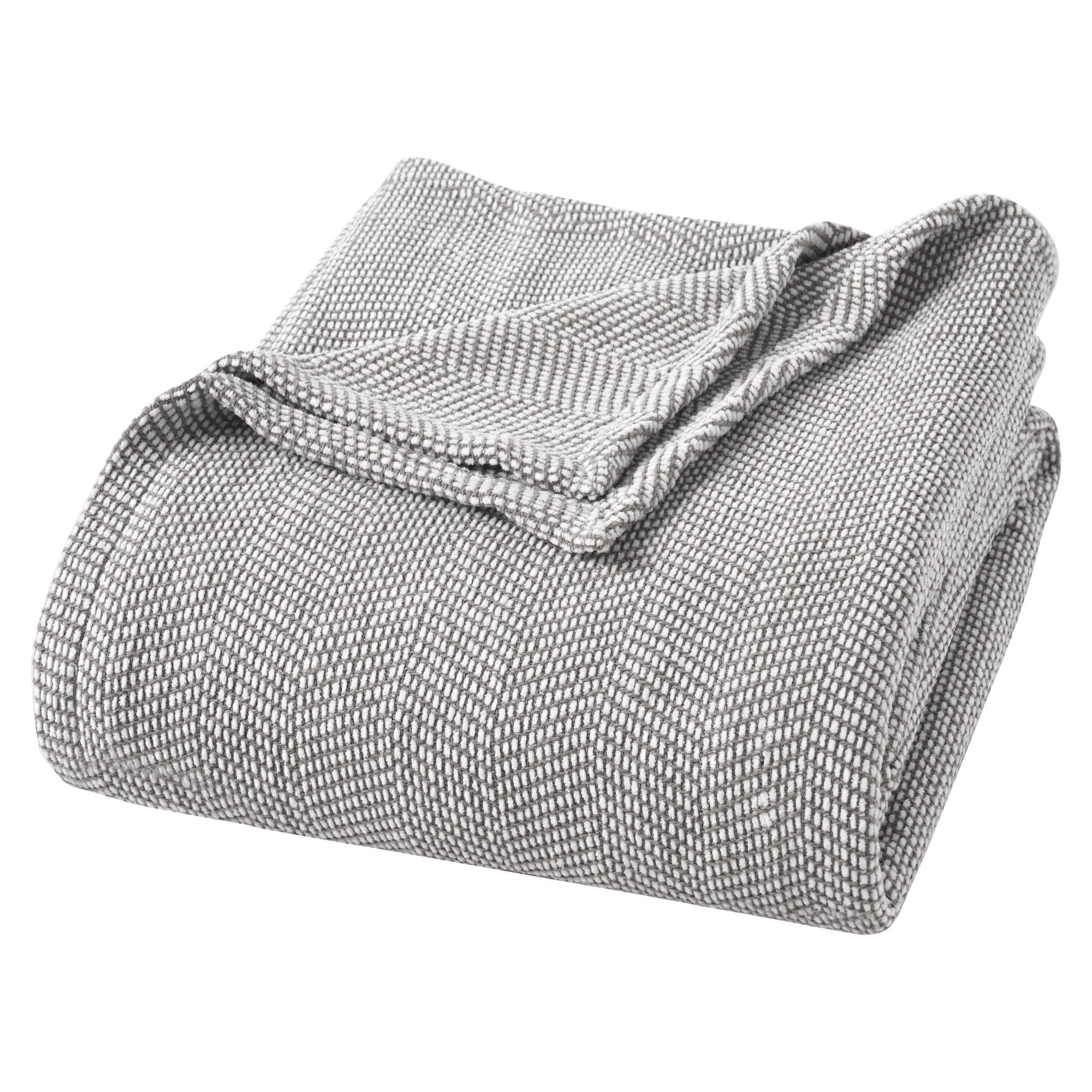 Superior Chrisney Chevron Cotton Blanket, Full/Queen, Charcoal