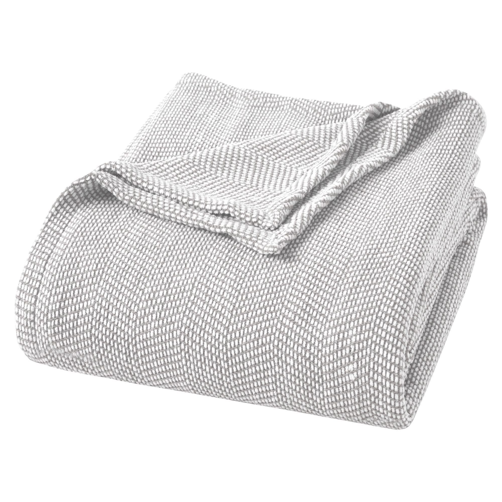 Superior Chrisney Chevron Cotton Blanket, Full/Queen, Grey