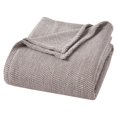 thumbnail image 1 of Superior Chrisney Chevron Cotton Blanket, Twin, Brown, 1 of 10