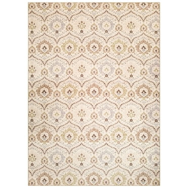 Superior Cicely Rustic Floral Damask Non-Slip Washable Area Rug