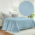 thumbnail image 1 of Superior Clara Cotton Striped Woven Blanket, Twin, Light Blue, 1 of 12