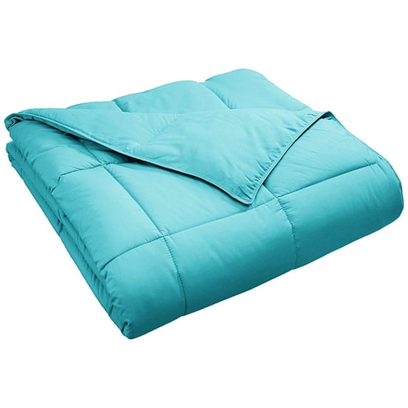 Superior Classic All-Season Down Alternative Comforter with Baffle Box Construction, Warm Hypoallergenic Filling - Full/Queen Comforter, Turquoise