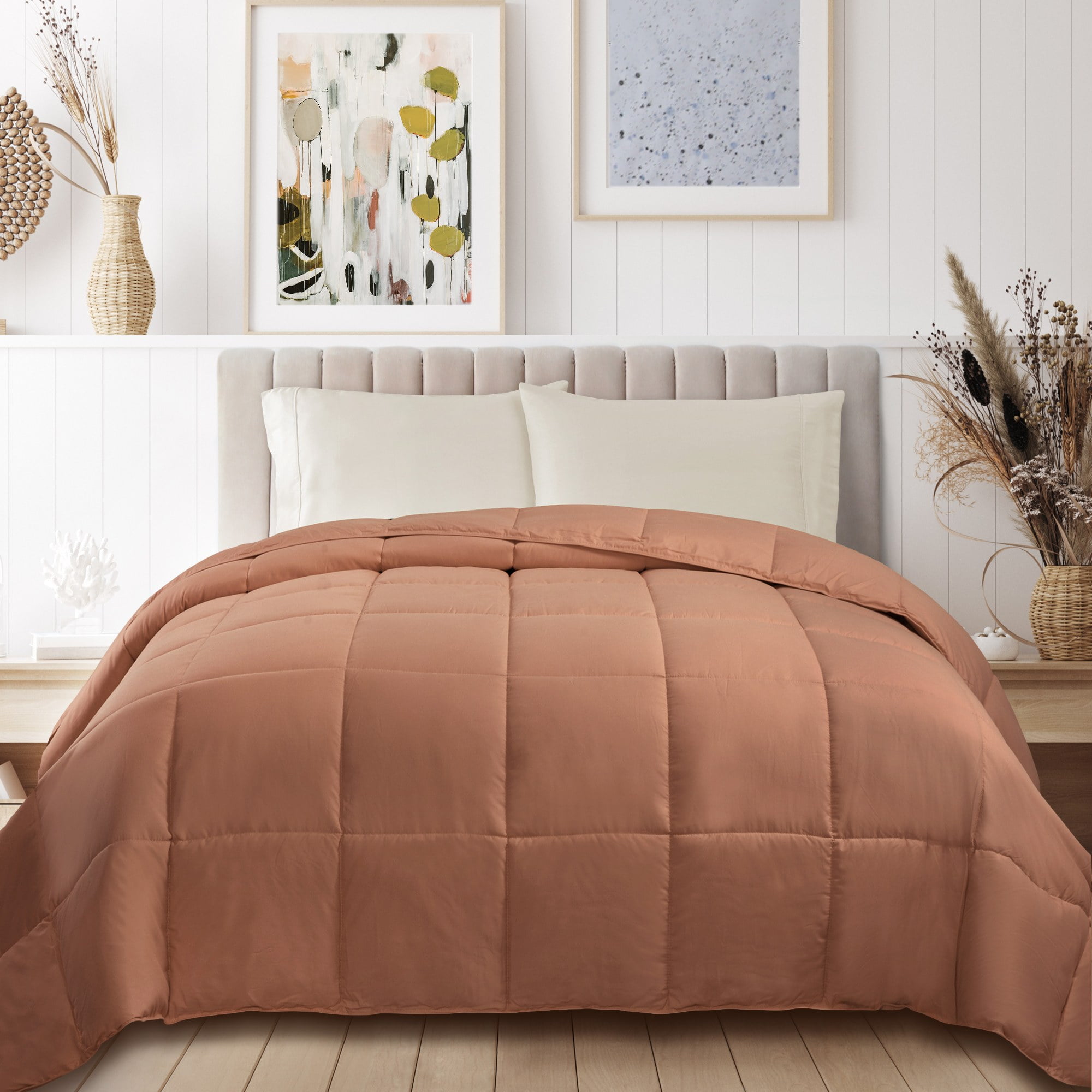 Camel Twin Reversible Down Alternative Microfiber Comforter