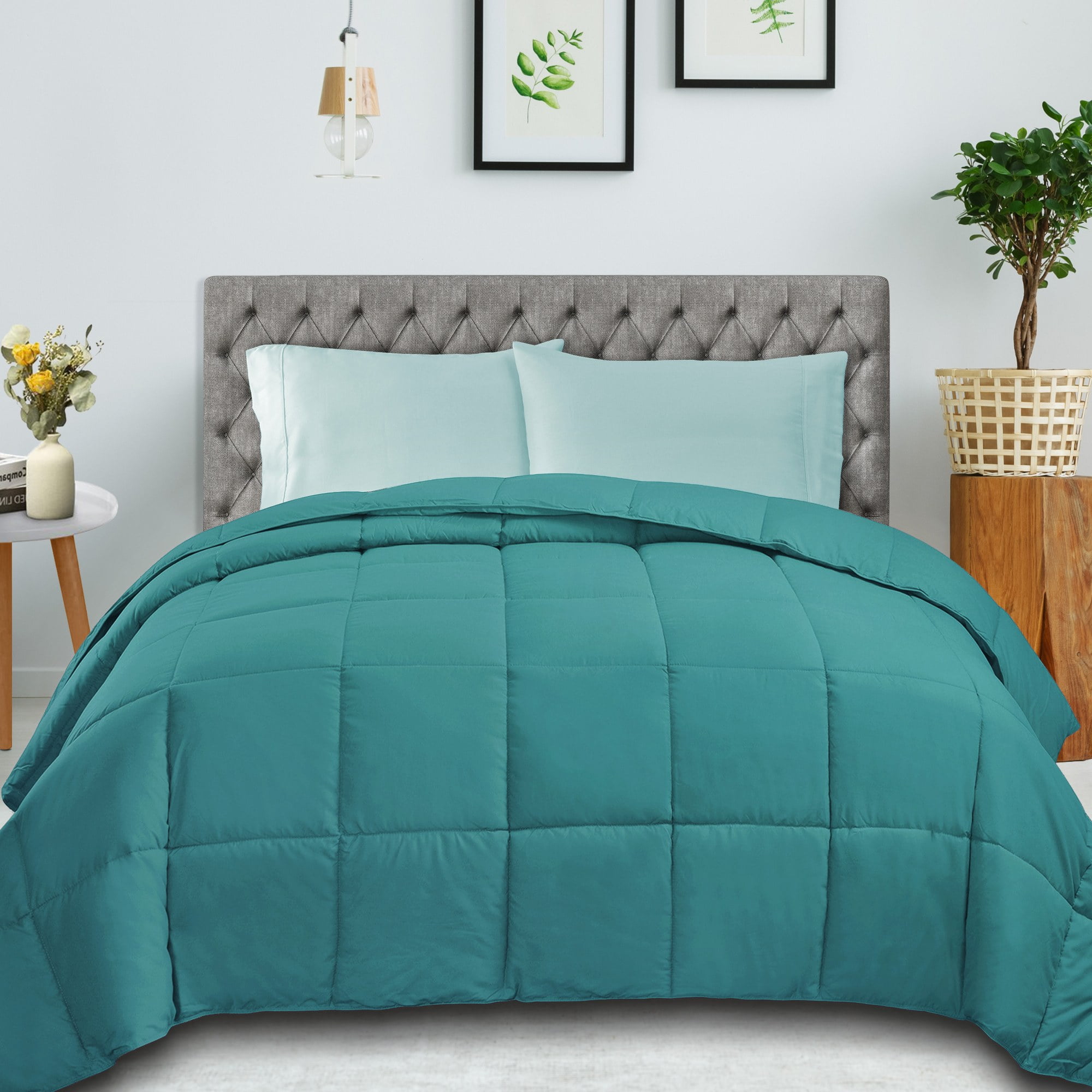 Turquoise Twin XL Reversible Microfiber Kids Duvet