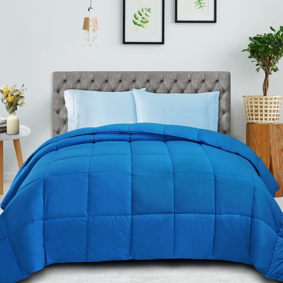 Superior Classic Reversible Comforter, King, Aster Blue