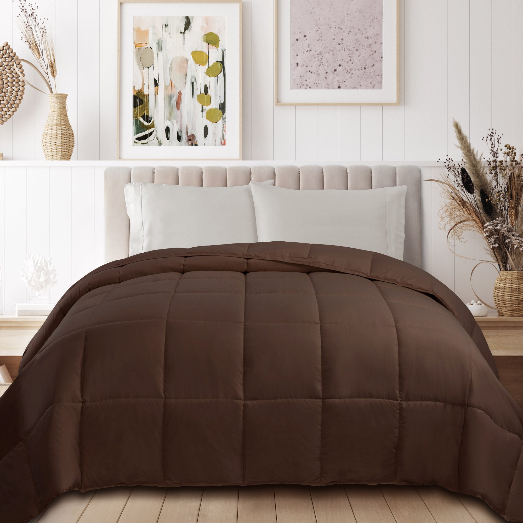Superior Classic Reversible Comforter, King, Chocolate