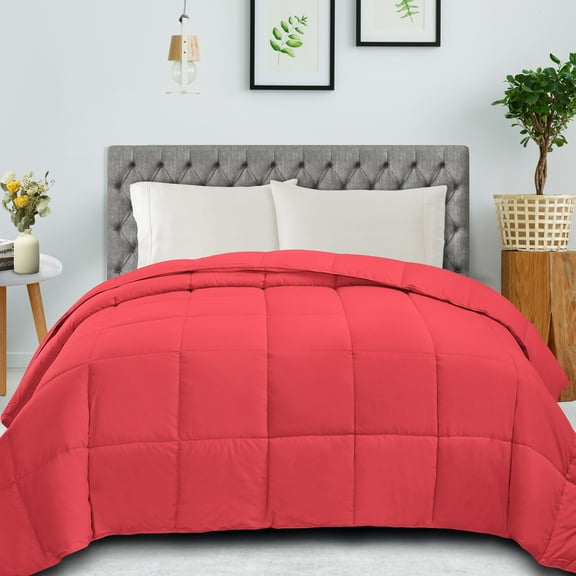 Superior Classic Reversible Comforter, King, Coral