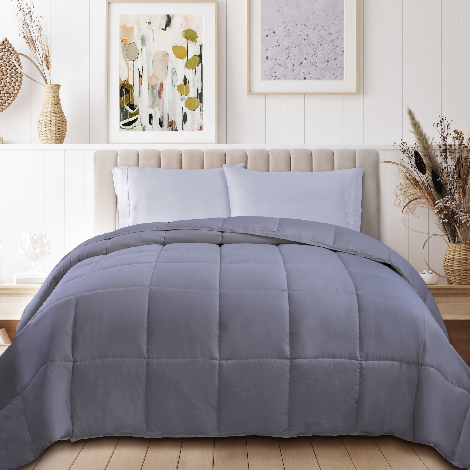Superior Classic Reversible Comforter, Twin, Silver