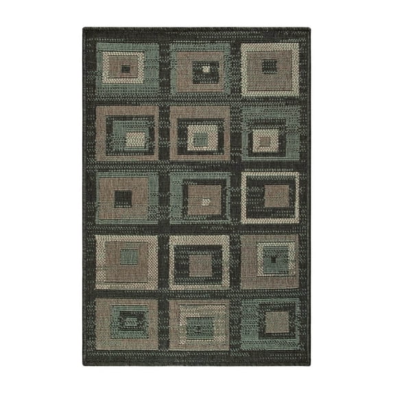 Superior Colburn Geometric Indoor/ Outdoor Area Rug, 4' x 6', Blue