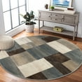 thumbnail image 1 of Superior Modern Geometric Fire Retardant and Anti-Static Indoor Area Rug, 5' Round, Grey, 1 of 6