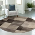 thumbnail image 1 of Superior Modern Geometric Fire Retardant and Anti-Static Indoor Area Rug, 8' Round, Beige, 1 of 7