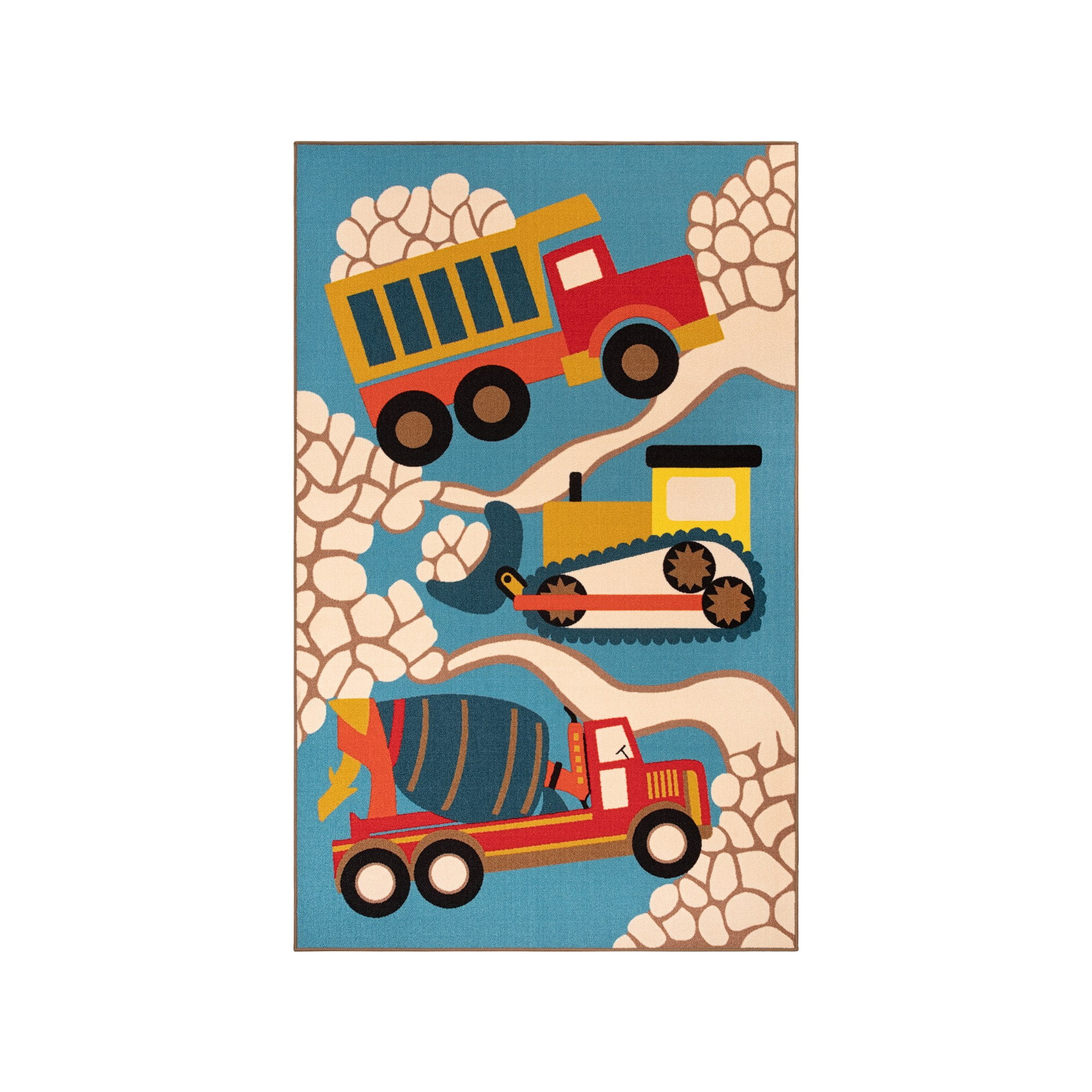 Superior Construction Zone Non-Slip Kids Indoor Washable Area Rug, 2' x 3'