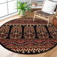 thumbnail image 1 of Superior Contemporary Geometric Abstract Floral Power-Loomed Indoor Area Rug, Black, 5' Round, 1 of 4