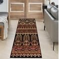 thumbnail image 1 of Superior Contemporary Geometric Abstract Floral Power-Loomed Indoor Runner Rug, Black, 2' 7" x 8', 1 of 7