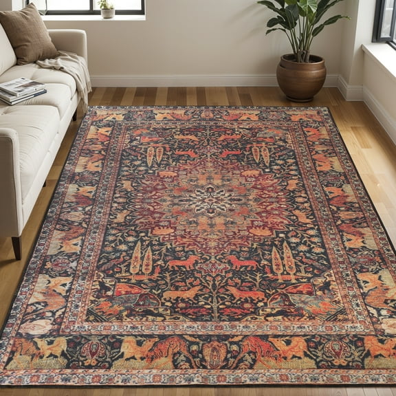 Superior Copley Oriental Medallion Indoor Area Rug, 10' x 13', Brown