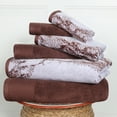 thumbnail image 1 of Superior Cotton 6 Piece Assorted Solid and Marble Towel Set, Brown, 1 of 7