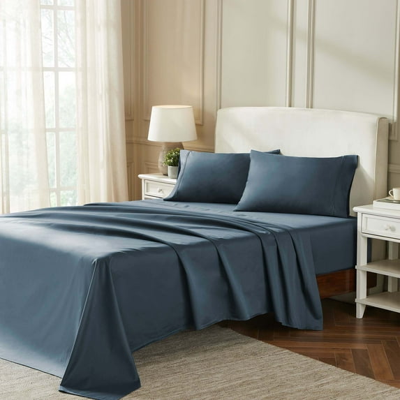 Superior Egyptian Cotton 850 Thread Count Bed Sheet Set, California King, Dark Blue